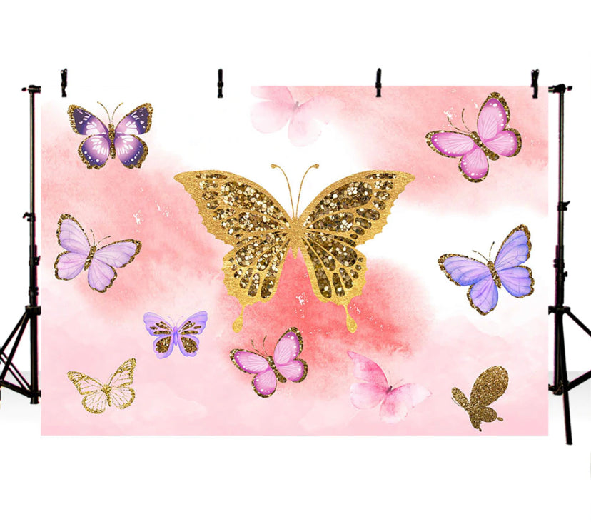 Shimmering Butterfly Backdrop (Material: Vinyl)