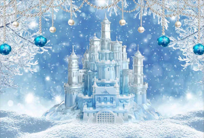 Blue Frozen Castle Backdrop (Material: Vinyl)