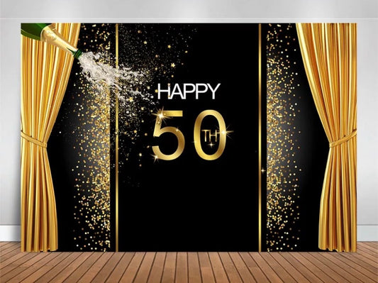 Happy Anniversary Champagne Backdrop (Material: Vinyl)