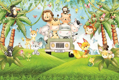 Jungle in a Jeep Backdrop (Material: Vinyl)