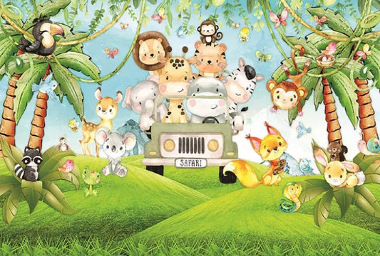 Jungle in a Jeep Backdrop (Material: Vinyl)
