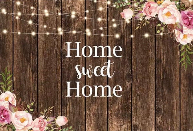 Wood and Flowers Backdrop (Material: Vinyl)