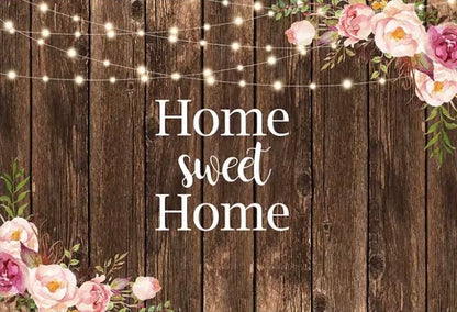 Wood and Flowers Backdrop (Material: Vinyl)