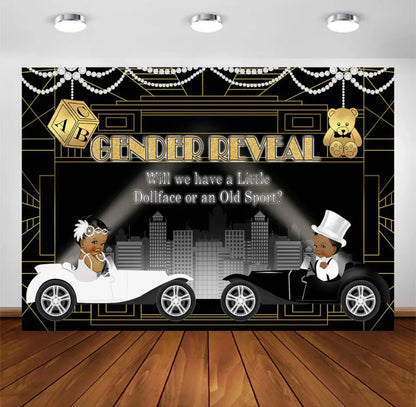 Gatsby Gender Reveal Backdrop (Material: Vinyl)