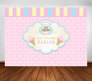 Ice Cream Shop in Pastel Backdrop