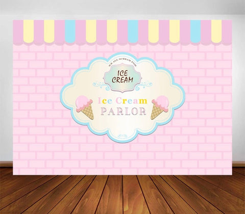 Ice Cream Shop in Pastel Backdrop