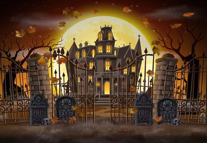 Halloween Castle Backdrop (Material: Vinyl)