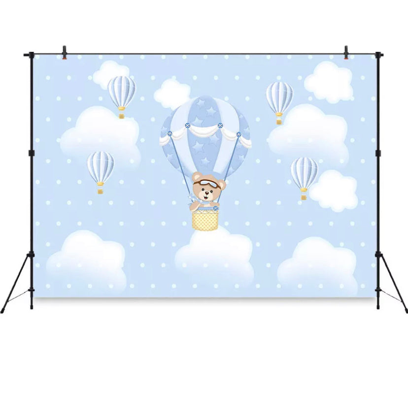 Blue Bear Backdrop (Material: Vinyl)