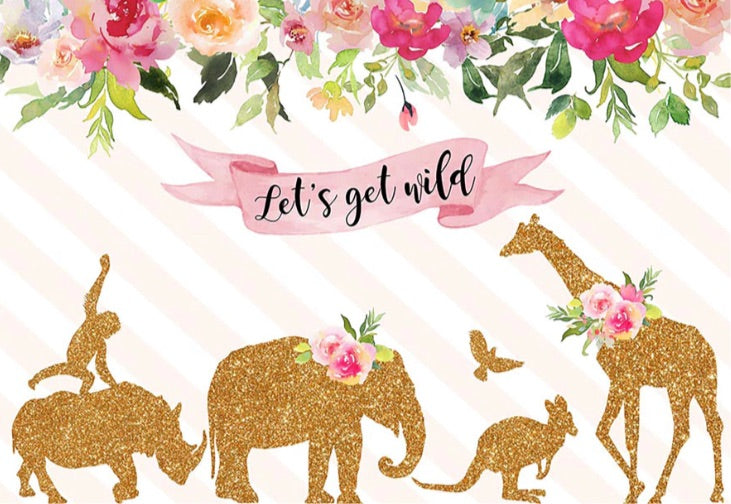 Let’s get Wild in PINK Backdrop (Material: Vinyl)