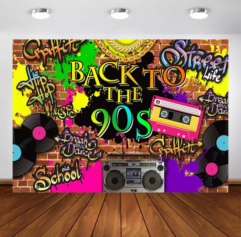 Back to the 90s Backdrop (Material: Vinyl)