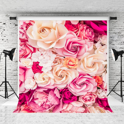 Pink Roses Backdrop (Material: Microfiber)