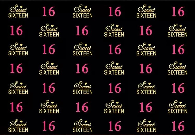 Sixteen Step & Repeat Backdrop (Material: Vinyl)