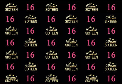 Sixteen Step & Repeat Backdrop (Material: Vinyl)