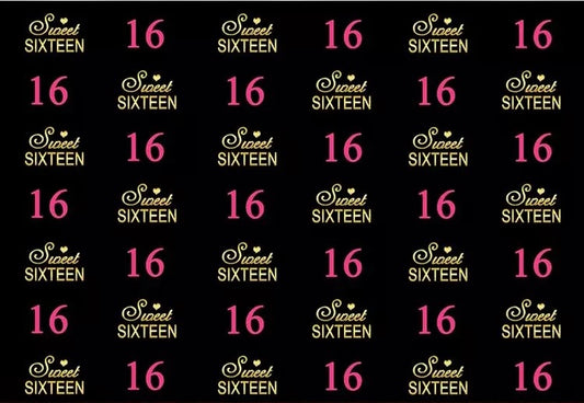 Sixteen Step & Repeat Backdrop (Material: Vinyl)
