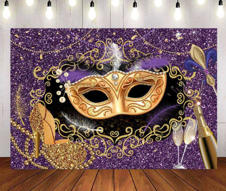 Masquerade Ball Backdrop (Material: Vinyl)