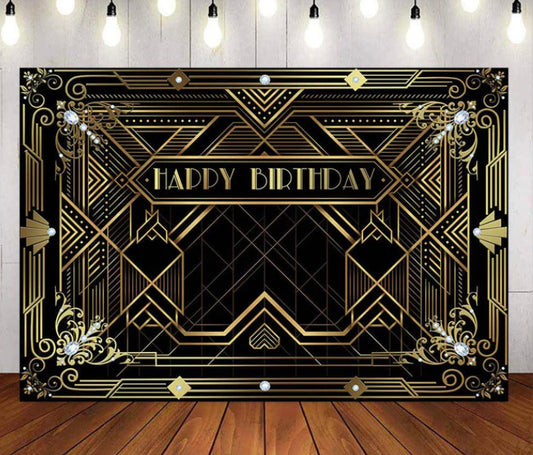 A Golden Party Backdrop (Material: Vinyl)