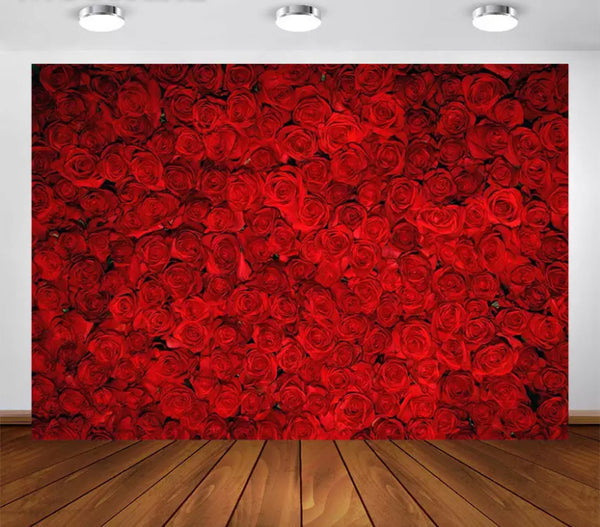 Red Roses Backdrop (Material: Vinyl)
