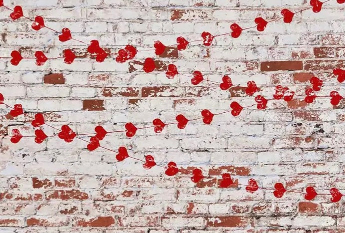 Garland Hearts Backdrop (Material: Vinyl)