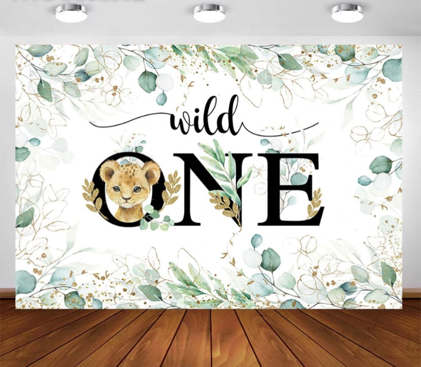 One Wild Lion Backdrop (Material: Vinyl)