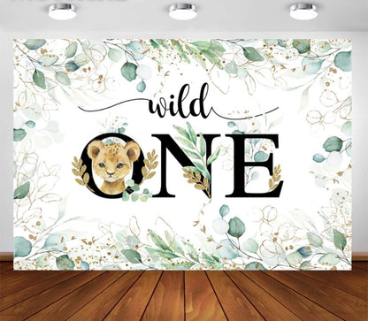 One Wild Lion Backdrop (Material: Vinyl)