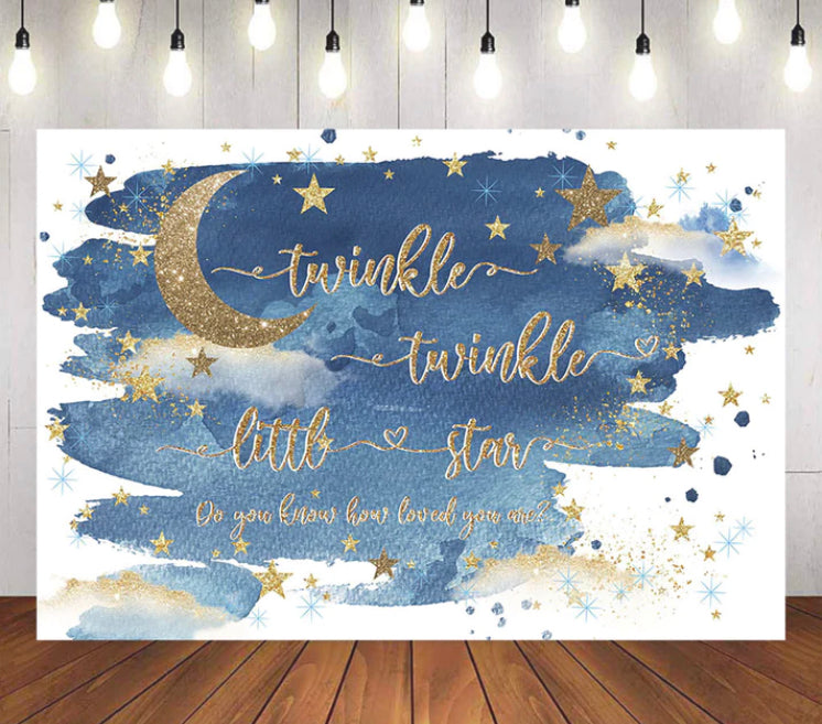 Blue Twinkle Backdrop (Material: Vinyl)