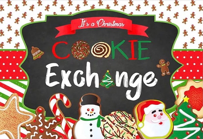 Christmas Cookie Exchange Backdrop (Material: Vinyl)