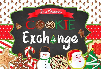 Christmas Cookie Exchange Backdrop (Material: Vinyl)