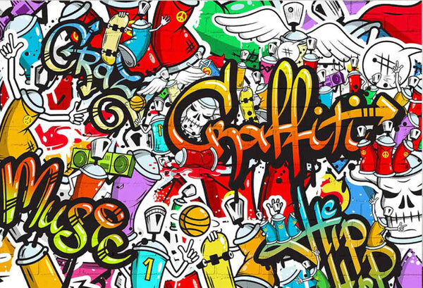Graffiti Celebration Backdrop (Material: Vinyl)