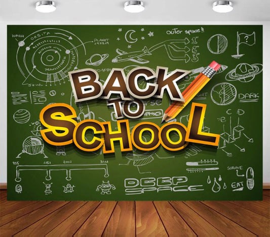 Back to School in Green Backdrop (Material: Vinyl)