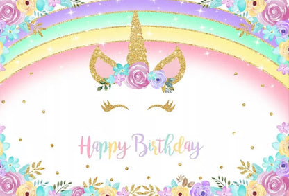 Golden Unicorn Backdrop (Material: Vinyl)