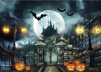 Vampires Halloween Backdrop (Material: Vinyl)