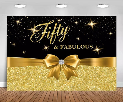 Golden Anniversary Backdrop (Material: Vinyl)