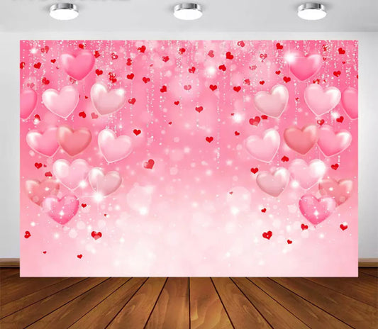Bubble Hearts Backdrop (Material: Vinyl)