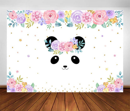 Pink Panda Backdrop (Material: Vinyl)