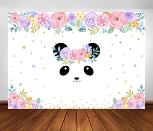 Pink Panda Backdrop (Material: Vinyl)