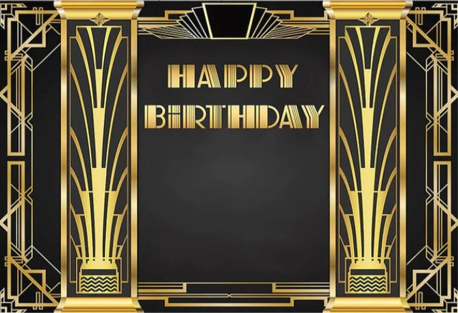 Happy Birthday Gatsby Backdrop (Material: Vinyl)