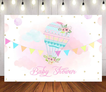 Sweet Hot Air Balloon Backdrop (Material: Vinyl)
