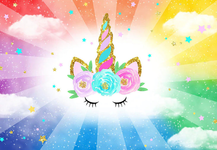 Unicorn & Colours Backdrop (Material: Vinyl)