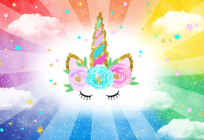 Unicorn & Colours Backdrop (Material: Vinyl)