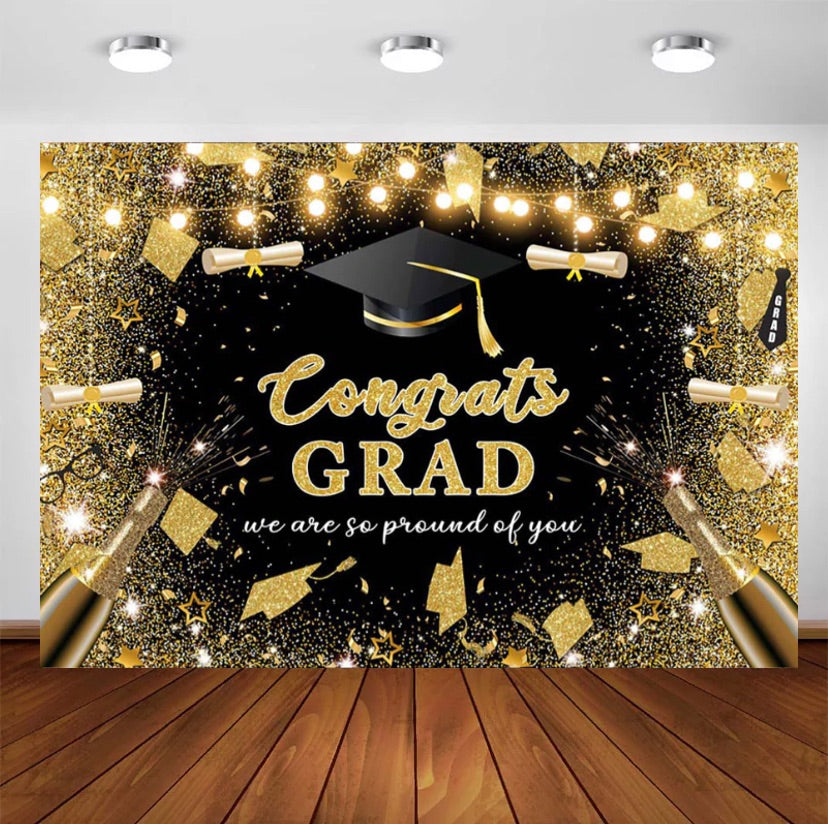 Congrats GRAD Backdrop (Material: Vinyl)