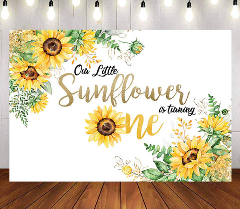 Turning ONE SUNFlower Backdrop (Material: Vinyl)