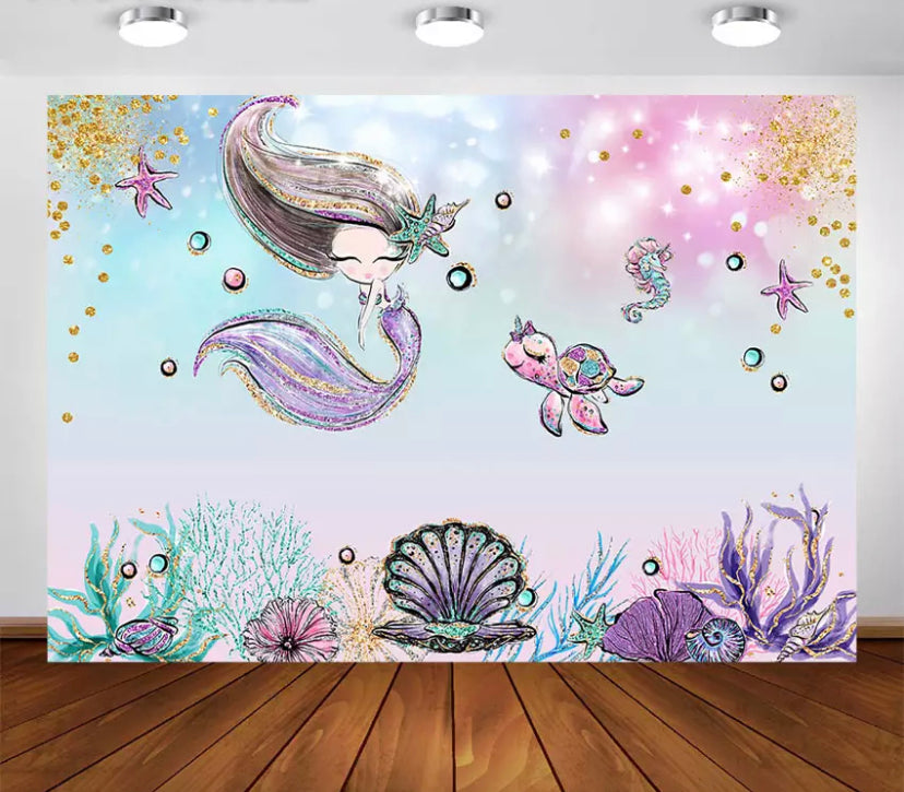 Little Mermaid Backdrop (Material: Vinyl)