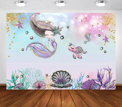 Little Mermaid Backdrop (Material: Vinyl)