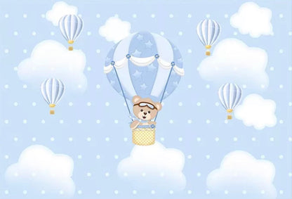 Blue Bear Backdrop (Material: Vinyl)