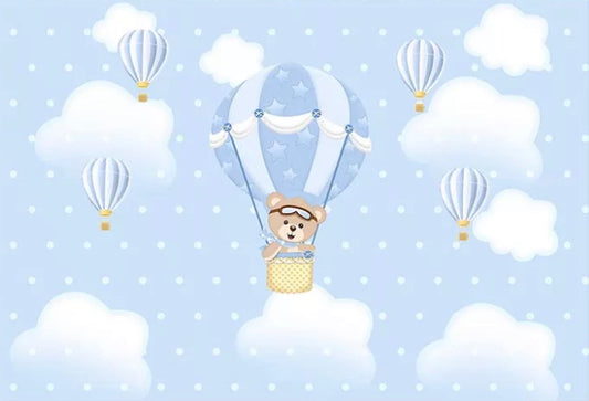 Blue Bear Backdrop (Material: Vinyl)