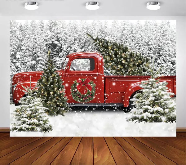 Christmas Truck Backdrop (Material: Vinyl)