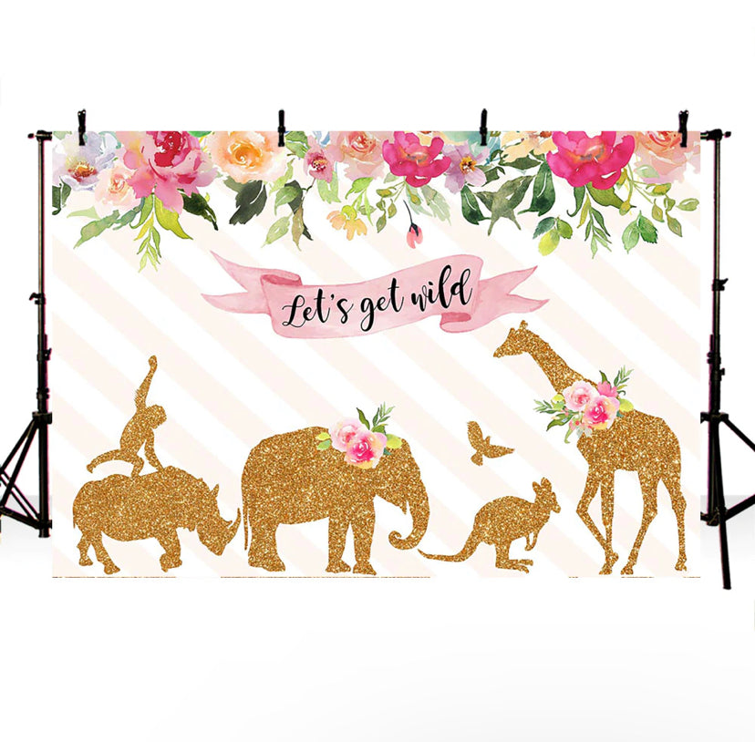 Let’s get Wild in PINK Backdrop (Material: Vinyl)