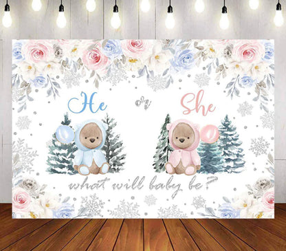 He or She in Winter Backdrop (Material: Vinyl)
