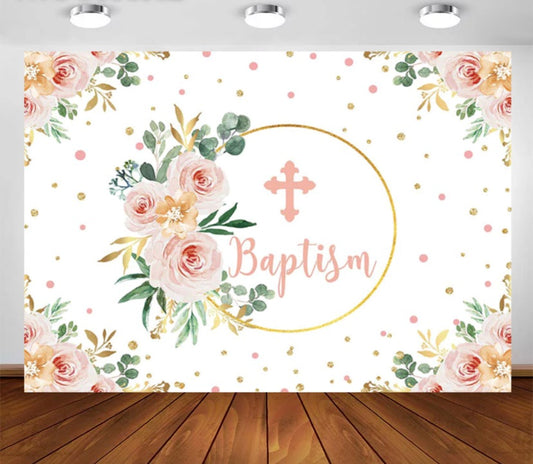Christianity in Pink Backdrop (Material: Vinyl)