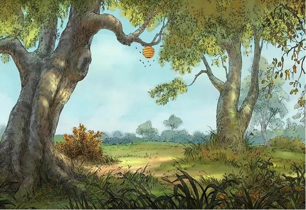 In the Forest with Pooh Backdrop (Material: Vinyl)
